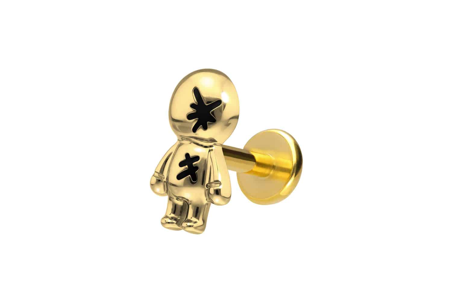 Titan Labret Piercing mit Push Fit PUPPE